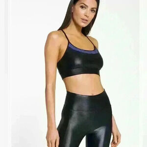 New with tags Koral Black Persian Jewel Sports Bra Blue $75 size medium